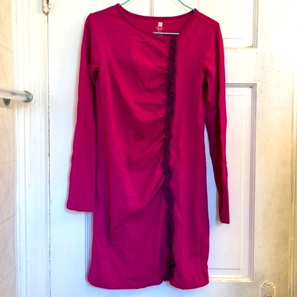 Tea Collection girls burgundy dress in size 12